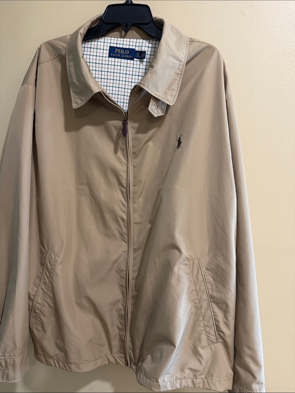 Polo by Ralph Lauren Men’s Khaki Zip-Front Harrington Jacket XLT/TGL